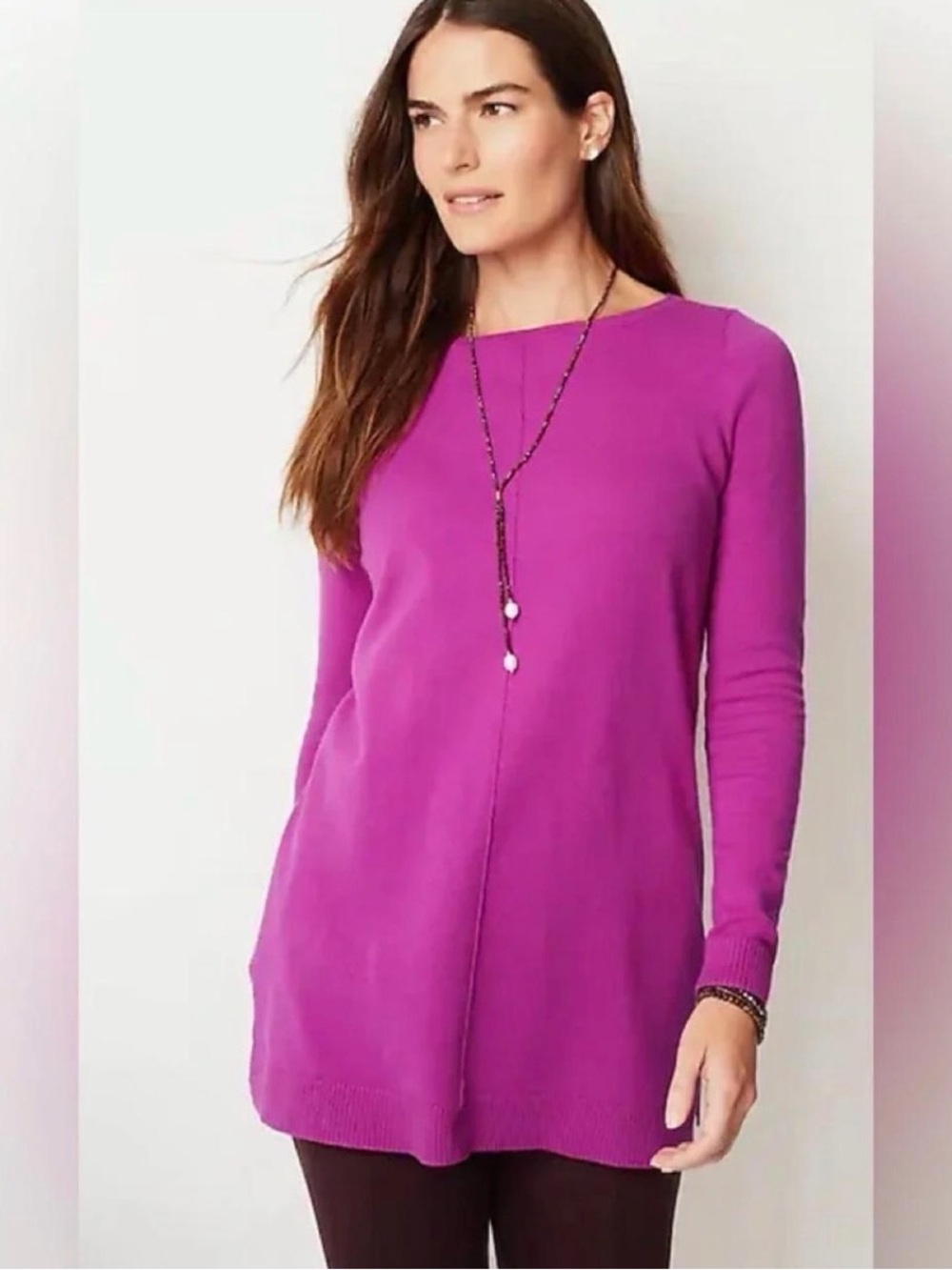 J. Jill Magenta Sweater Women’s Size XL Long Sleeve Purple Tunic Top
